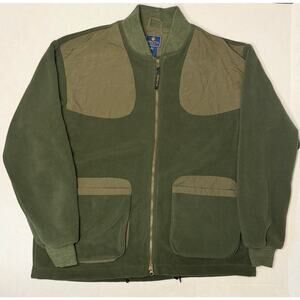 Beretta Jacket Mens XL Green Fleece Shooting Hunting Quilted Pockets Zip Front